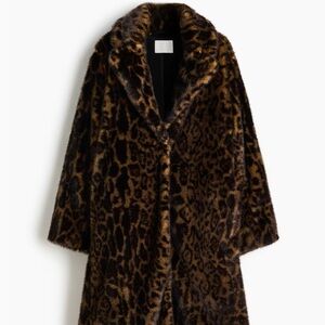 Leopard Print Faux Fur Coat